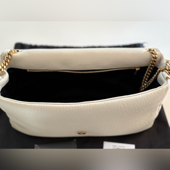 YVES SAINT LAURENT YSL LARGE CALYPSO LEATHER BAG CREMA SOFT NEW - Picture 13 of 16